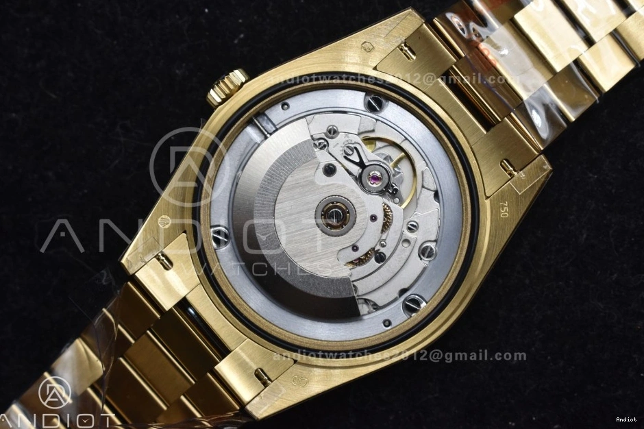 QF Best A2836 Black DayDate Edition 904L 40 V4 Weight) Dial on (Gain Steel Bracelet President Green YG 0301